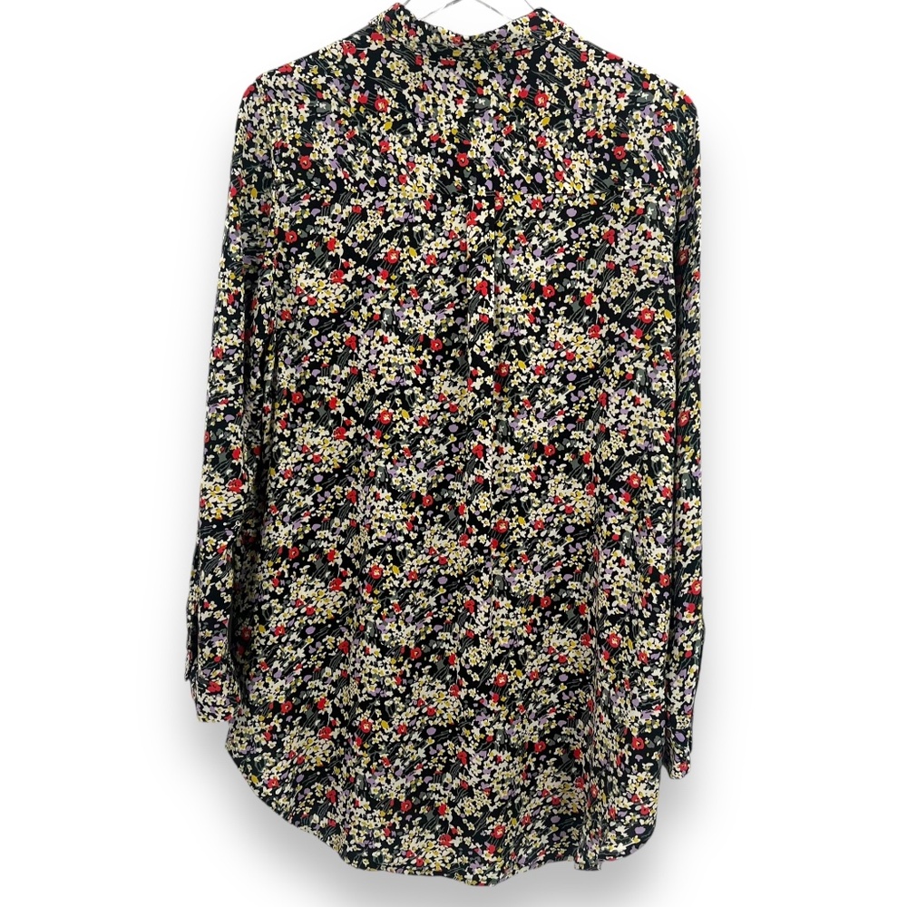 Intro Multicolor Floral Button Up Long Sleeve Tun… - image 2